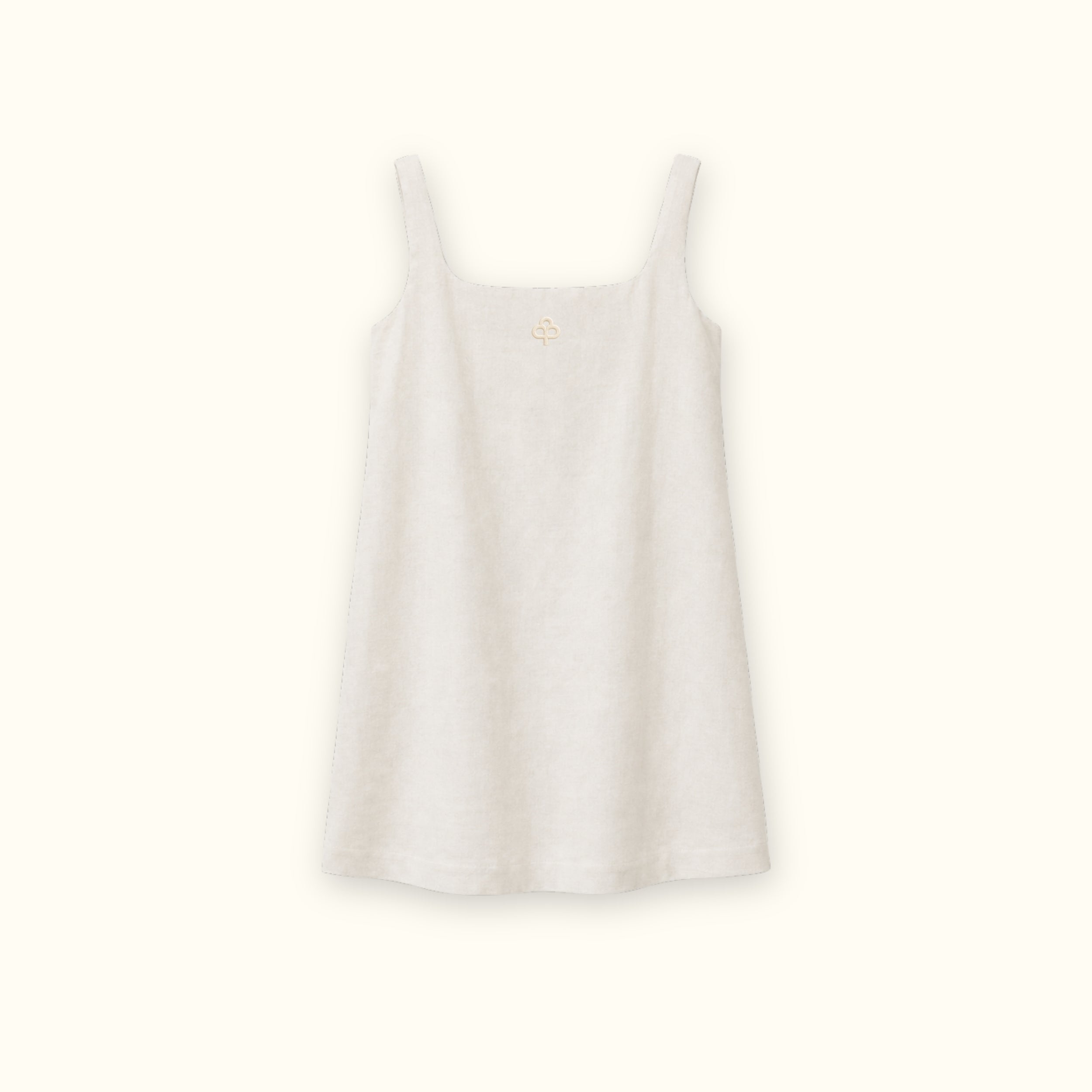 Mini-Leinenkleid in Off white, Vorderansicht, mit Ausschnitt und Kleidersilhouette