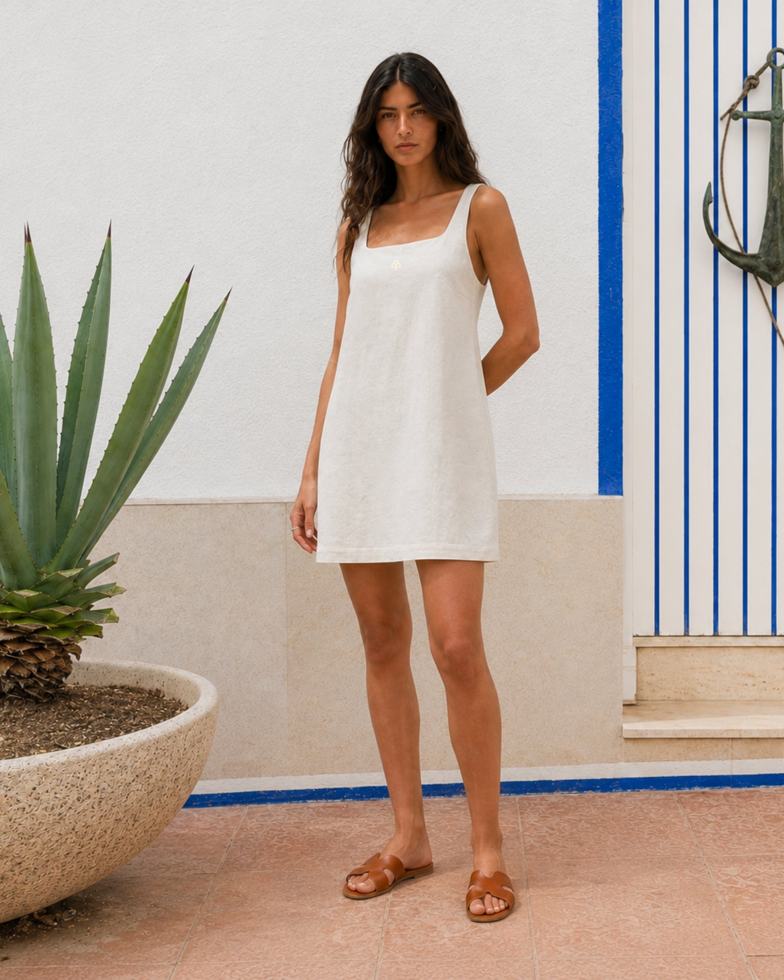 Vestito mini in lino