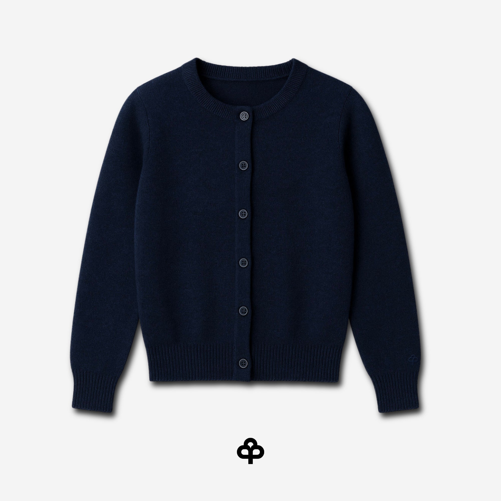 Extra fine merino wool cardigan in Navy - Pamuuc